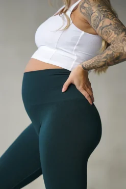 BASE Maternity Tights - Sea Green