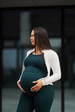 BASE Maternity Tights - Sea Green